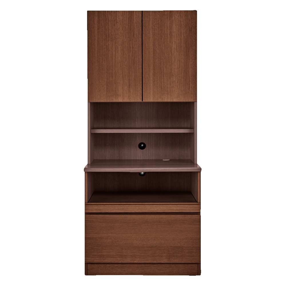 書斎壁面収納シリーズ 収納庫 プリンター収納タイプ 幅78cm CD DVDラック 本棚 ラック シェルフ 588306