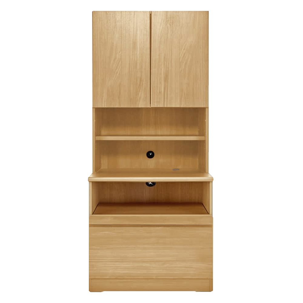 書斎壁面収納シリーズ 収納庫 プリンター収納タイプ 幅78cm CD DVDラック 本棚 ラック シェルフ 588306