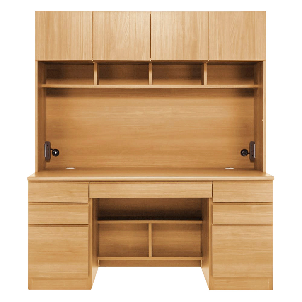 書斎壁面収納シリーズ デスク 両引き出し オフィス 事務 書斎机 机 588310