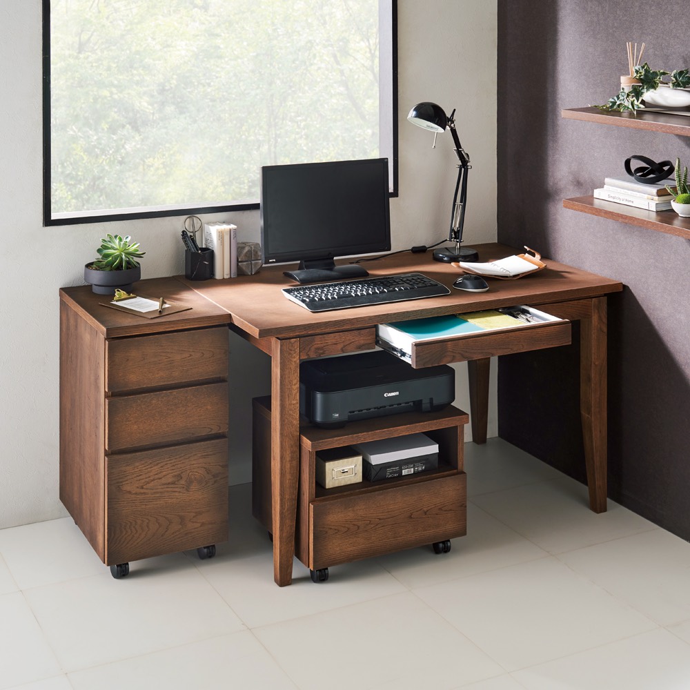 北欧カントリー風 ウッドデスクシリーズ デスク 幅180奥行70cm オフィス 事務 書斎机 机 588344