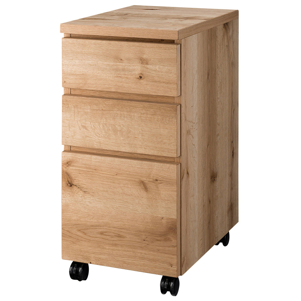 北欧カントリー風 ウッドデスクシリーズ チェスト サイド 脇机 机 588345