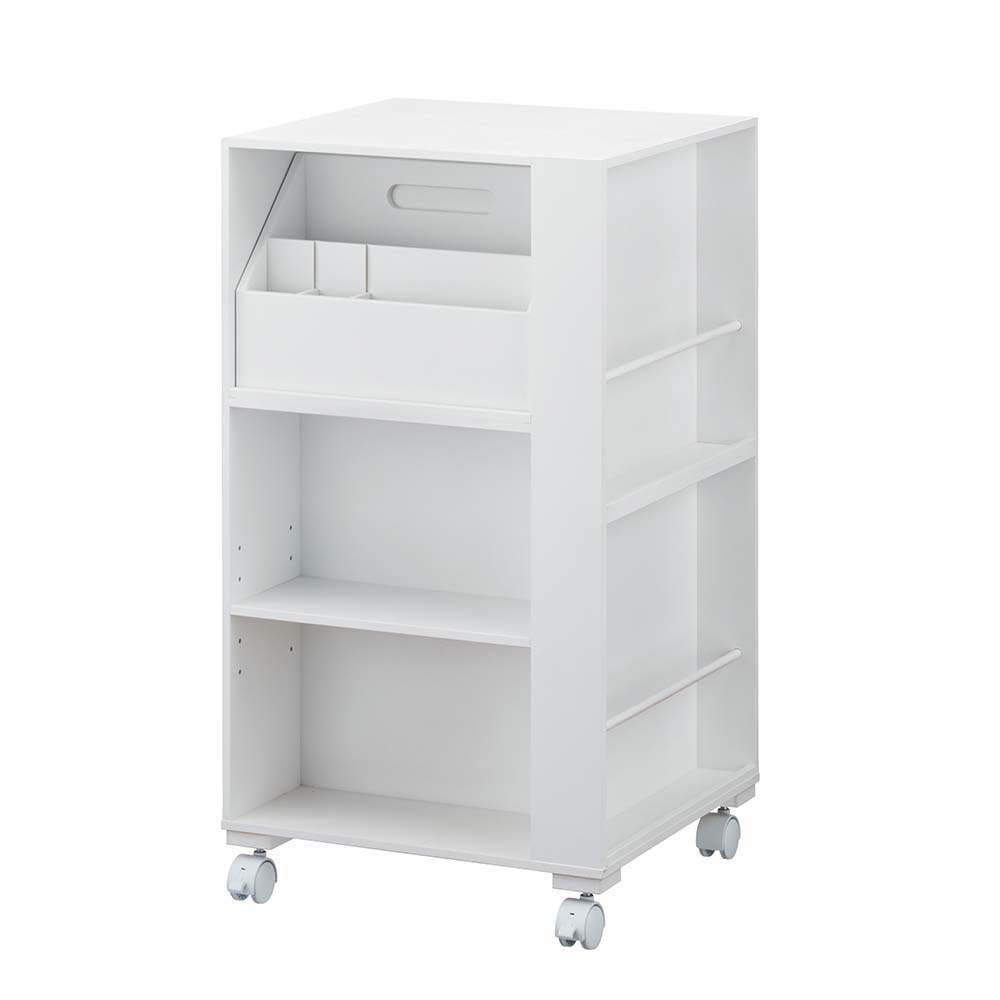 分類収納デスクサイドラック 高さ74cm サイド 脇机 机 588422