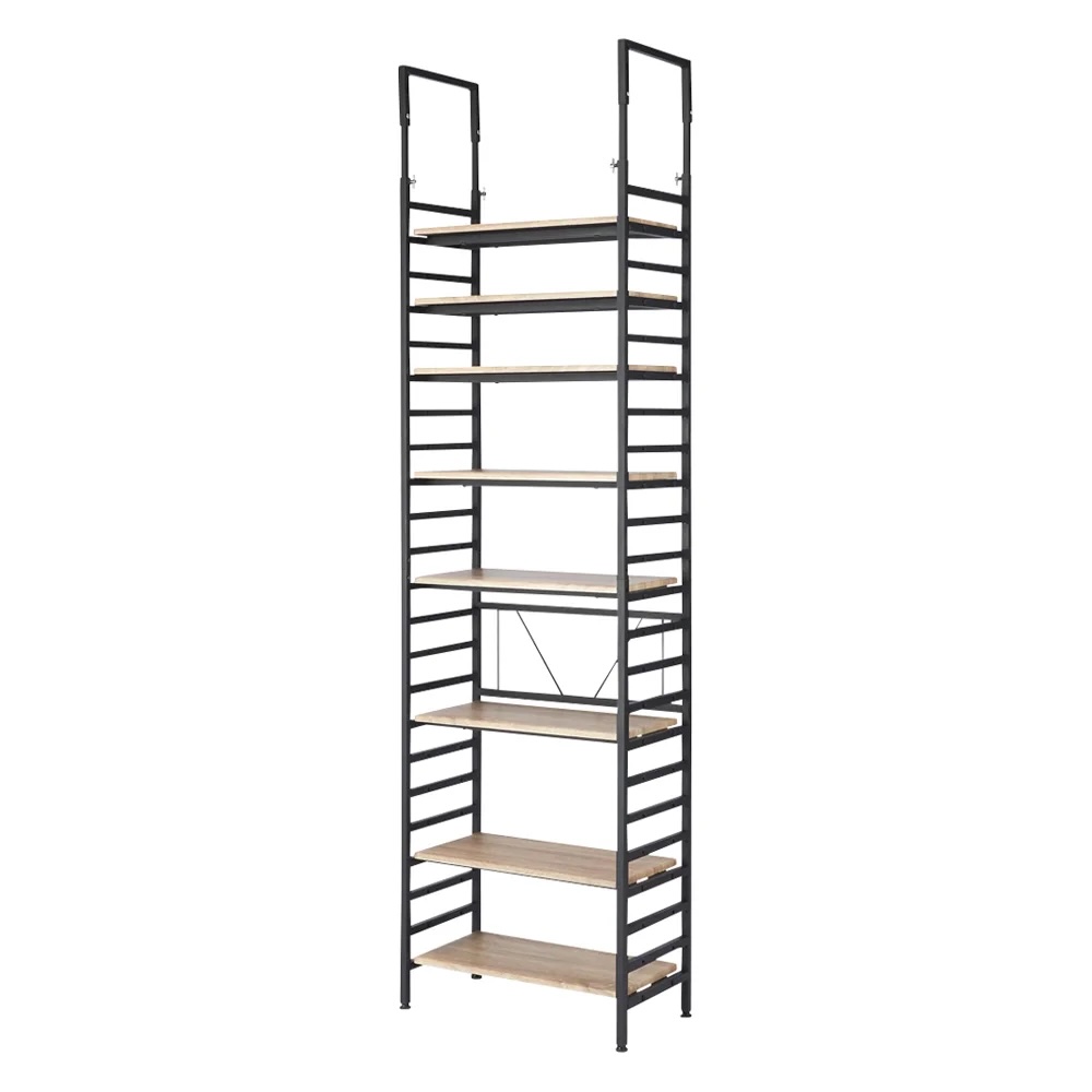 ブルックリンテイスト頑丈突っ張りラック 幅60cm奥行33cm高さ218-250cm 突っ張り収納 ラック 本棚 シェルフ 588504