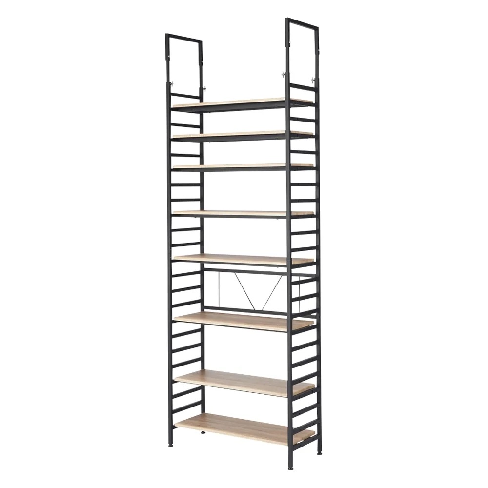 ブルックリンテイスト頑丈突っ張りラック 幅75cm奥行33cm高さ218-250cm 突っ張り収納 ラック 本棚 シェルフ 588505
