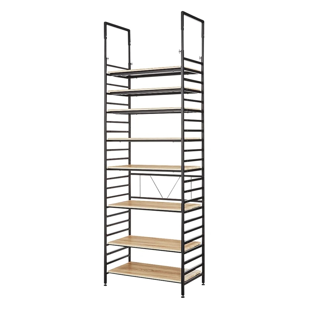 ブルックリンテイスト頑丈突っ張りラック 幅75cm奥行43cm高さ218-250cm 突っ張り収納 ラック 本棚 シェルフ 588508