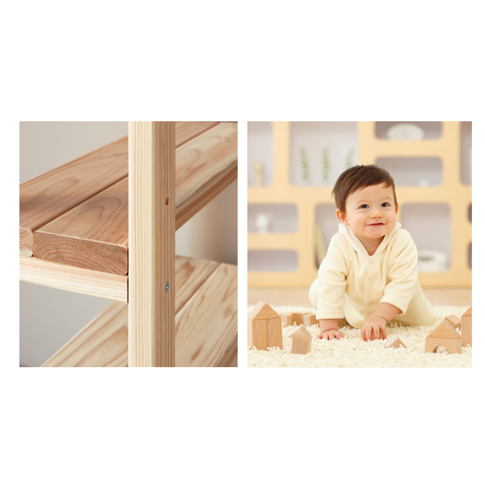 国産杉頑丈突っ張りラック（本棚） 幅119奥行27.5cm ディノスANAmall店