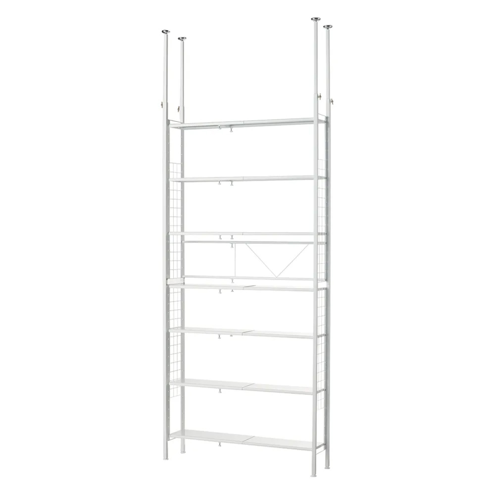 〈奥行26cm・幅63cm-92cm〉幅も高さもピッタリ!伸縮式スチールラック 突っ張り収納 ラック 本棚 シェルフ 588801