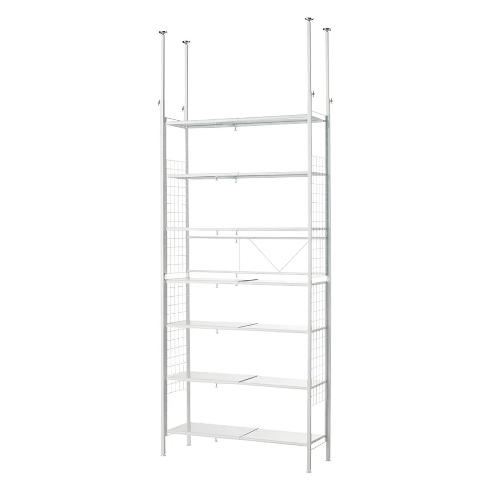 〈奥行36cm・幅63cm-92cm〉幅も高さもピッタリ！伸縮式スチールラック 突っ張り収納 ラック 本棚 シェルフ 588803