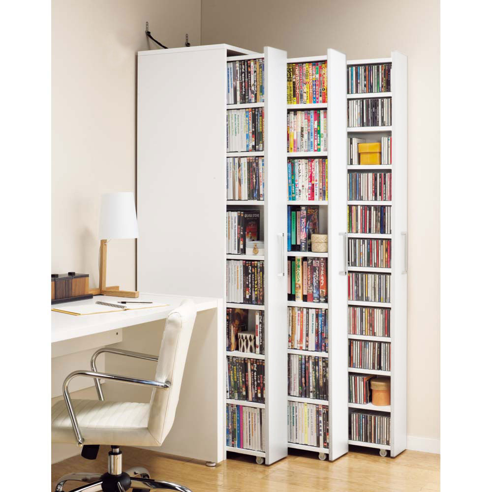 1cmピッチ スライド式すき間収納ワゴン 11段3列セット (CD収納用 可動棚板8枚タイプ) CD DVDラック 本棚 ラック シェルフ 588812