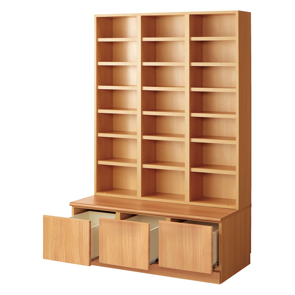 ベンチブックシェルフ 本体 幅116.5cm コミックラック 本棚 ラック シェルフ 588903