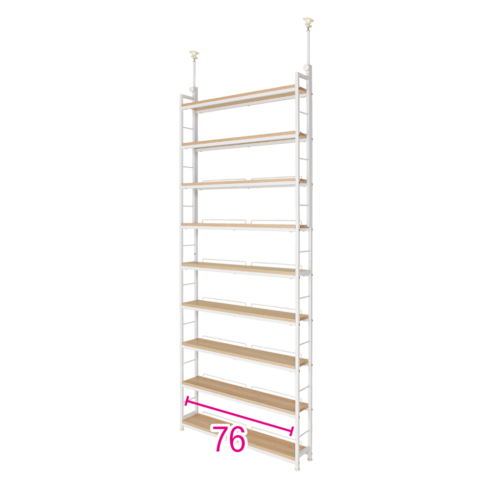 コンパクト設置薄型コミックラック 幅41cm 突っ張り収納 ラック 本棚 シェルフ 588914
