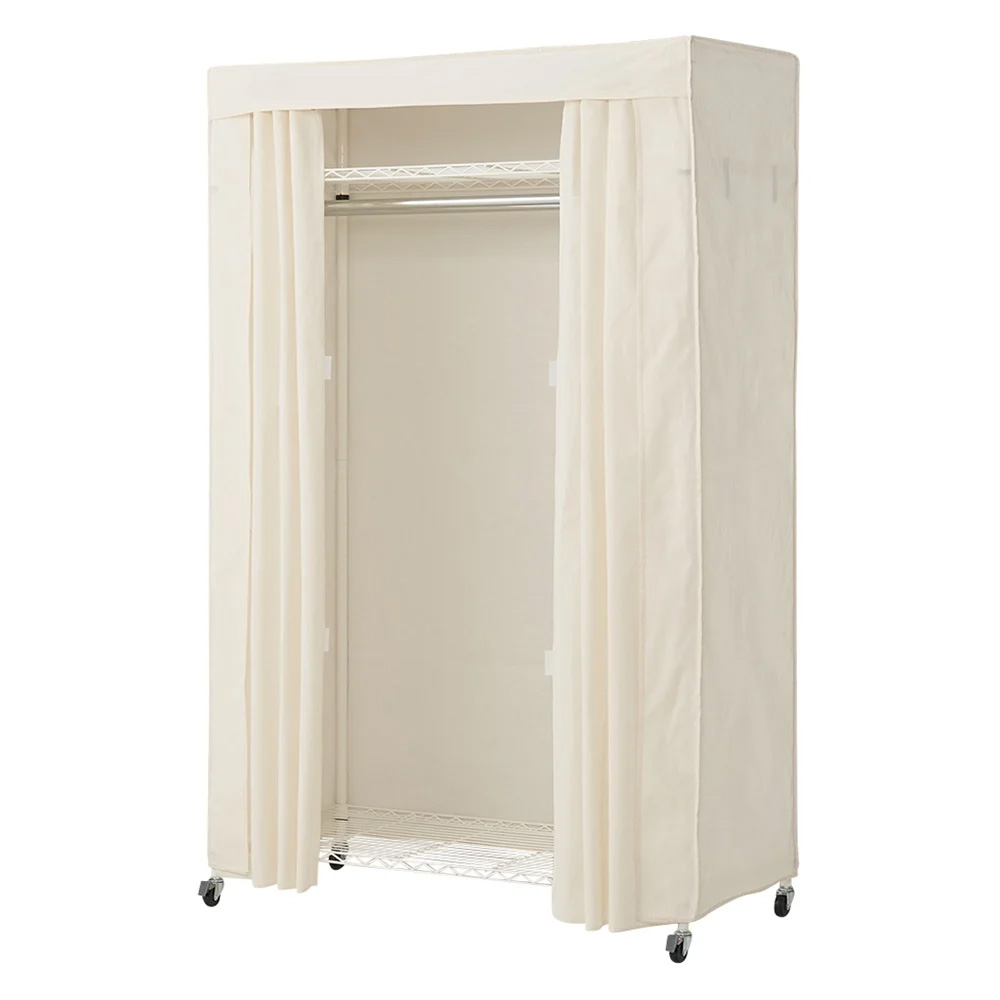 洗えるカバー付き 頑丈ハンガーラック ロータイプ・幅121cm ハンガーラック パイプハンガー 衣類収納 589320