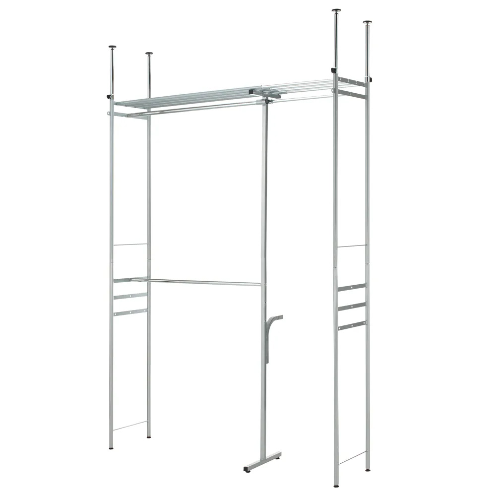 ウォークイン突っ張りハンガー 幅111cm-200cm・ハイタイプ(高さ218cm-280cm)・カーテンなし クローゼットハンガー カバー 衣類収納 589404