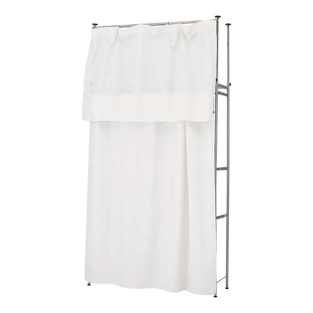 ウォークイン突っ張りハンガー 幅78cm-128cm・ハイタイプ(高さ218cm-280cm)・カーテン付き クローゼットハンガー カバー 衣類収納 589408