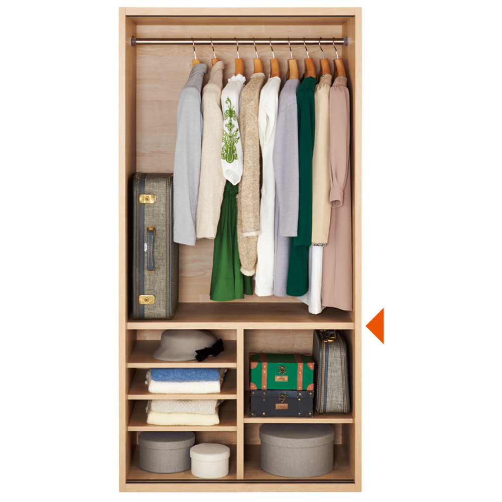 【期間限定】天然木調 引き戸クローゼットハンガー 幅120cm オシャレな北欧風デザイン】天然木調 引き戸クローゼット