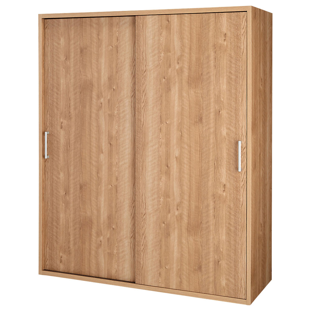 【オシャレな北欧風デザイン】天然木調 引き戸クローゼットハンガー 幅150cm クローゼットハンガー カバー 衣類収納 589508