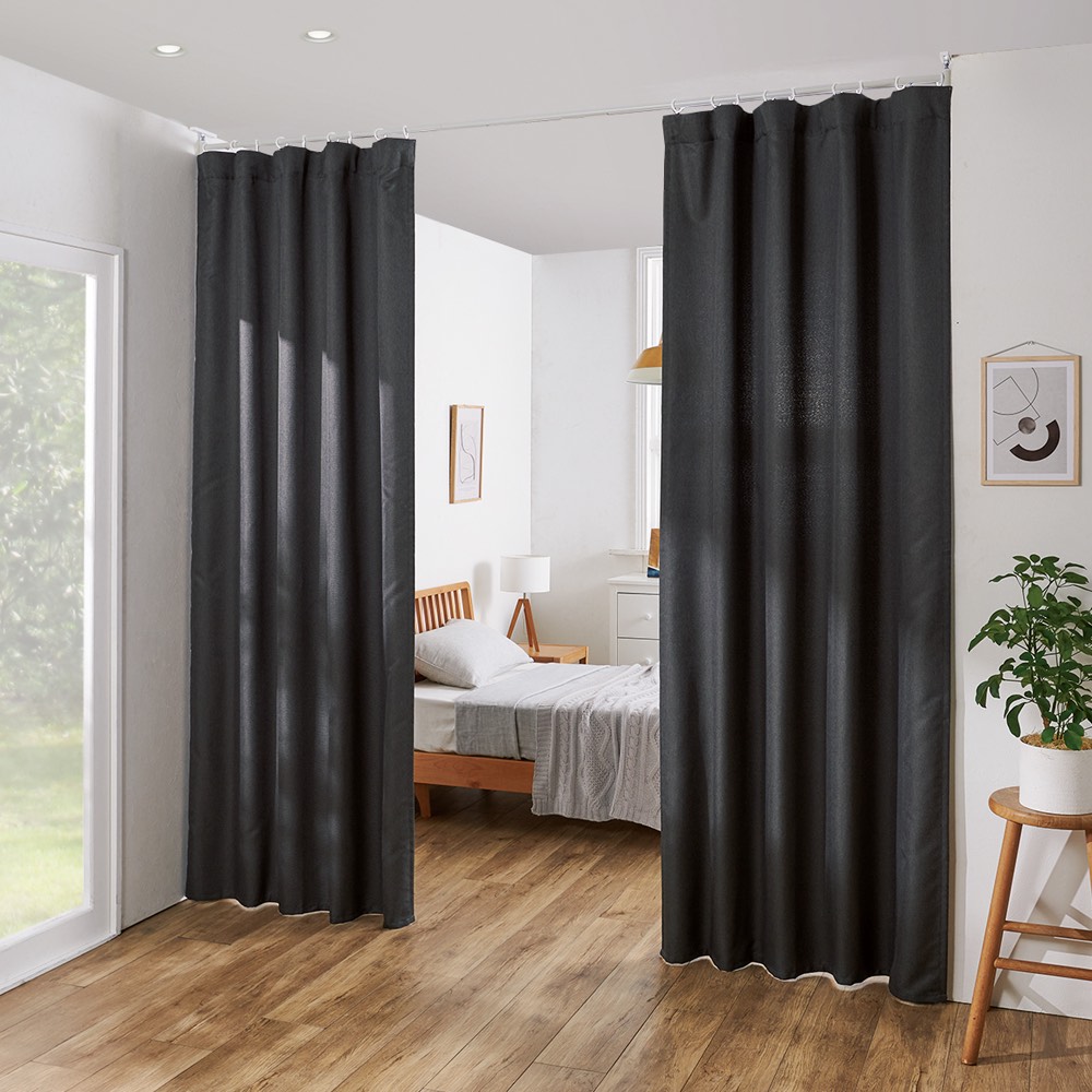 突っ張り＆伸縮式目隠しカーテン リングタイプ 部屋 仕切り パーティション 突っ張り＆伸縮式目隠しカーテン リングタイプ 通販 - ディノス