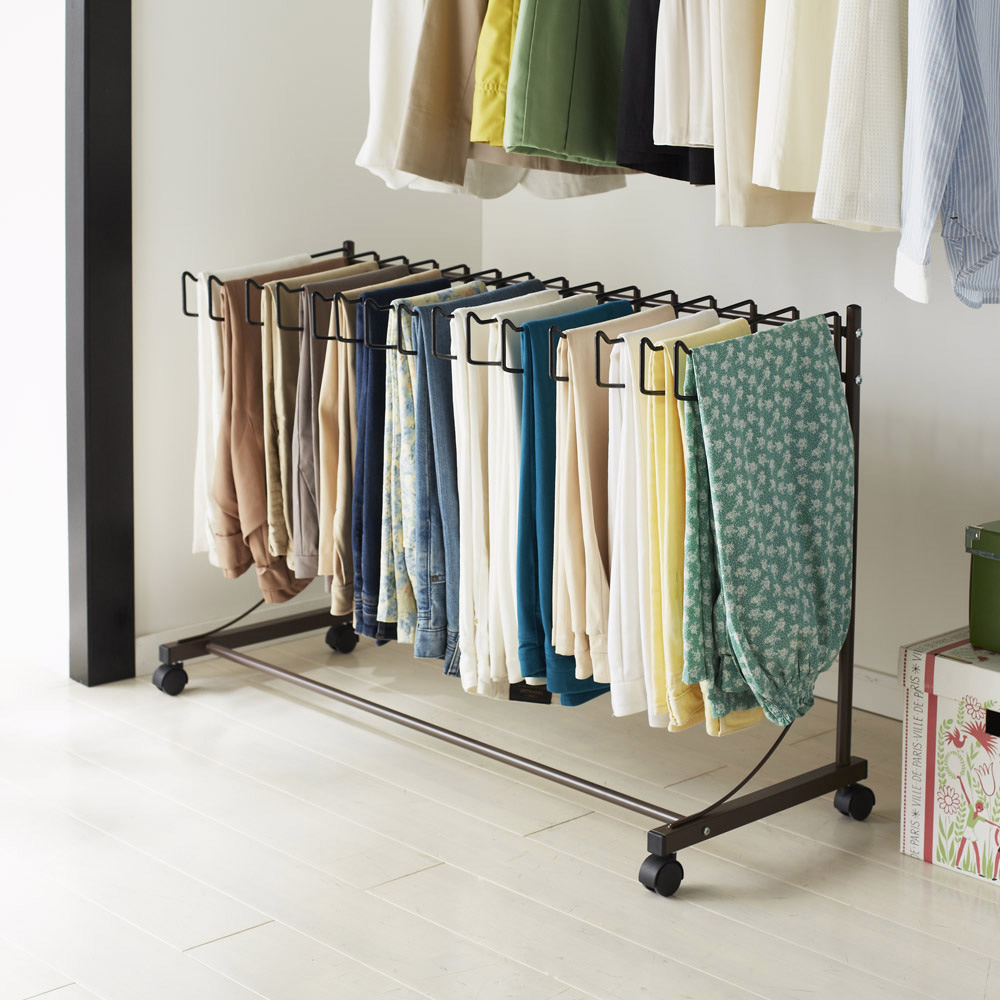 パンツ&ジーンズハンガーラック 15本掛け 幅105cm 押入れ クローゼット収納 衣類収納 589618