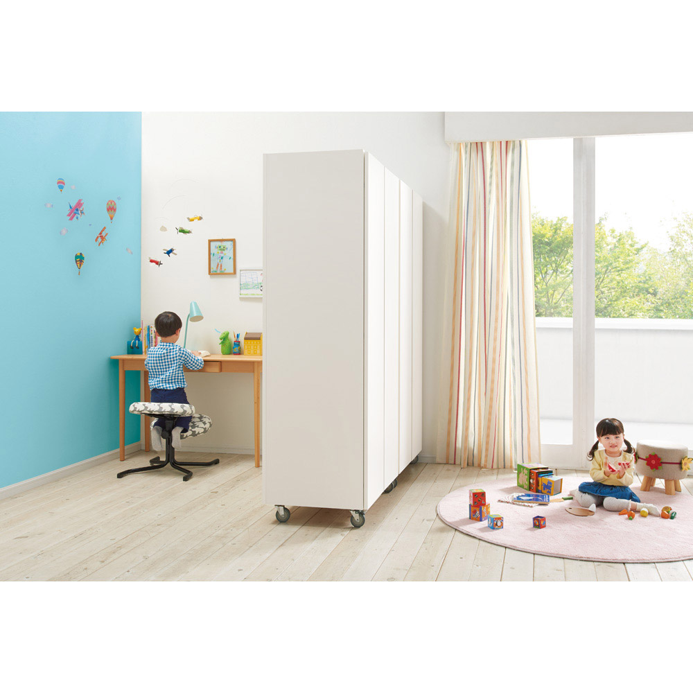 お部屋 パーティション　クローゼット　子供部屋　リビング　間仕切り dショッピング |移動式間仕切りクローゼット 板扉タイプ・可動棚