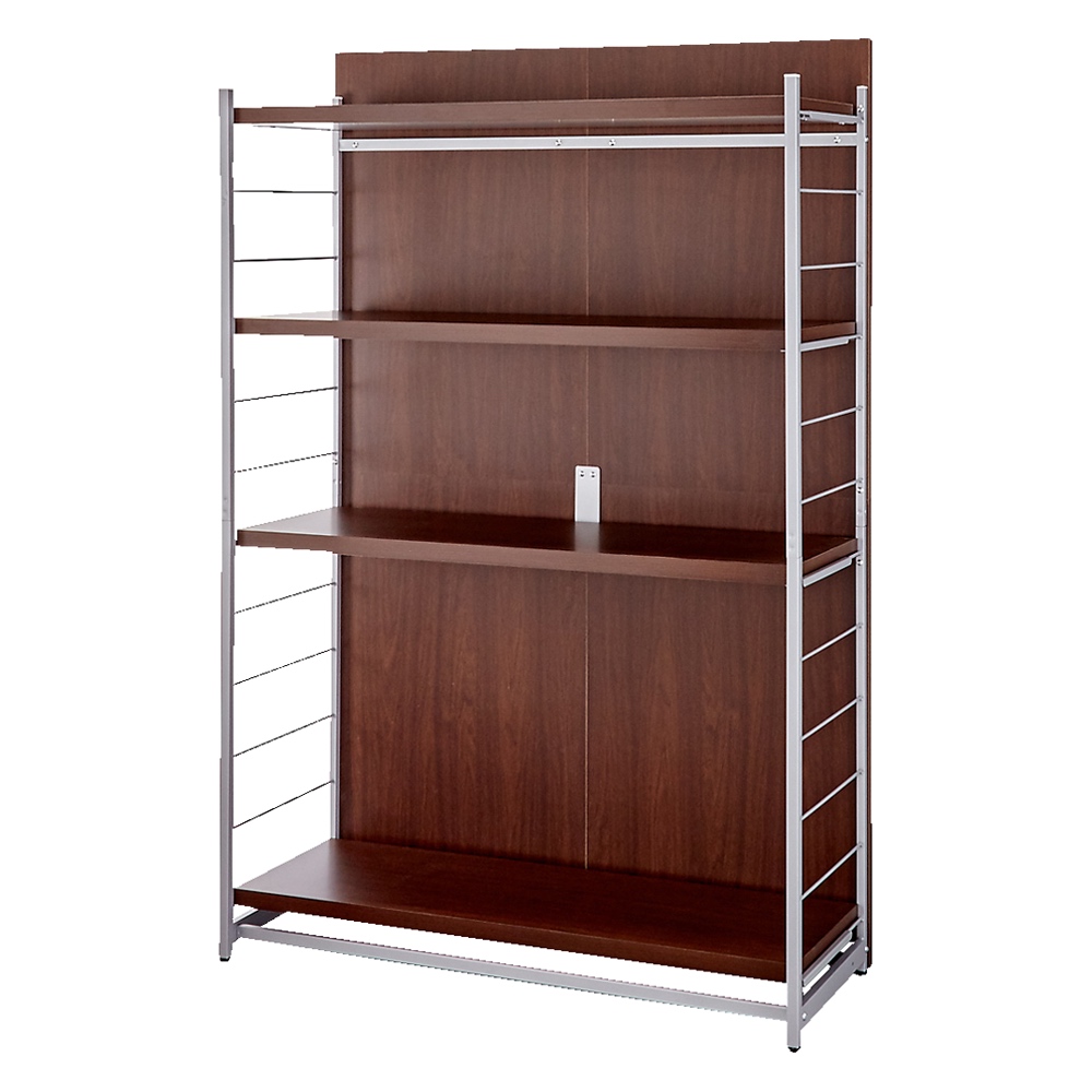 お手軽間仕切り パネル収納ハンガーラック 板タイプ 棚4枚 幅120cm パーテーション 間仕切り リビング収納 589710