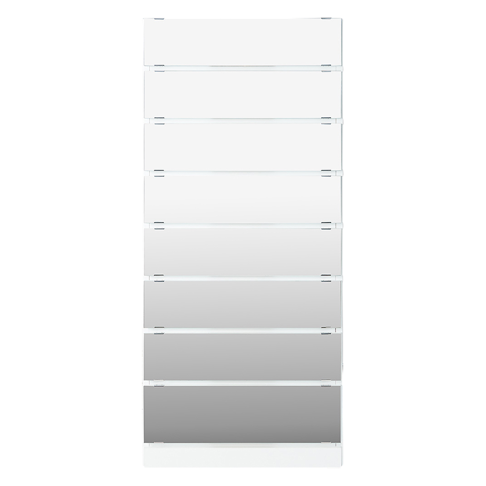 壁面間仕切りミラーワードローブ タワーチェスト 幅80cm・高さ180cm パーテーション 間仕切り リビング収納 589939