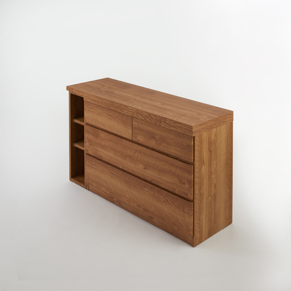 伸長天板付きチェスト 幅121cm-181cm奥行40cm高さ70.5cm パソコン PC ワーク 袖机 机 590108