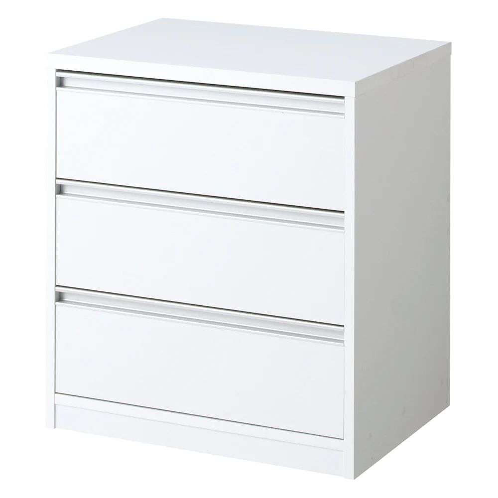 【ローチェスト】気軽に動かせる隠しキャスター付きクローゼットチェスト 幅60・3段高さ67cm 押入れ クローゼット収納 衣類収納 590109