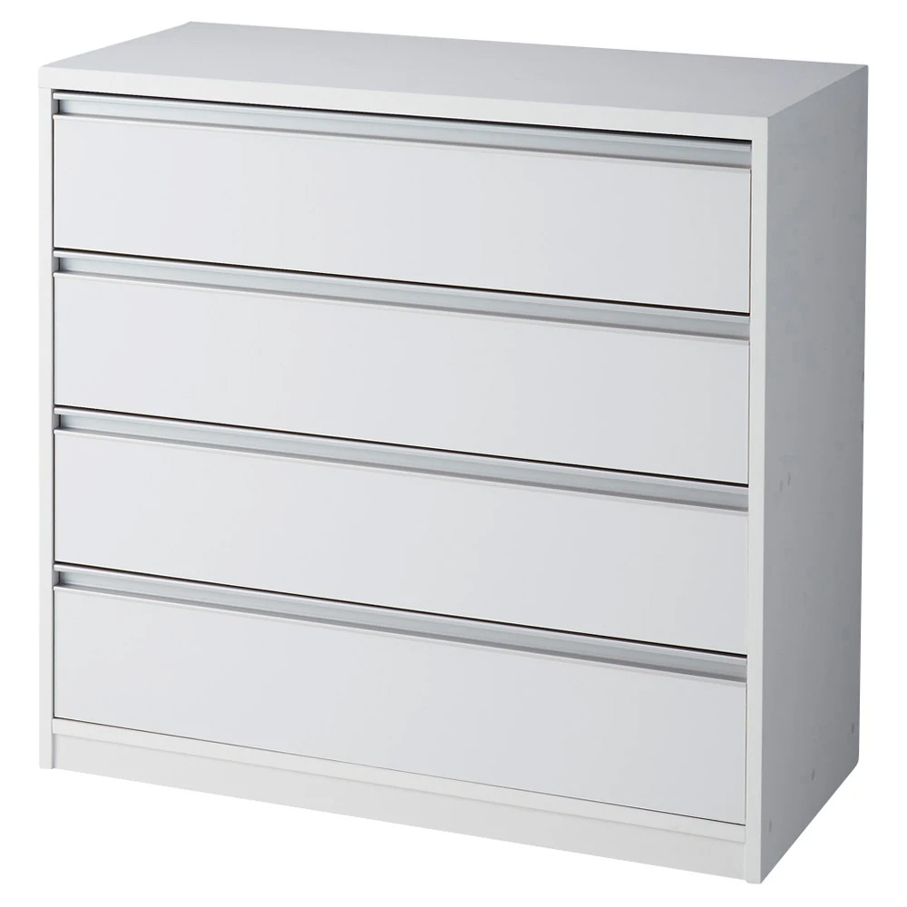 気軽に動かせる隠しキャスター付きワイドクローゼットチェスト 幅90cm・4段高さ86cm 押入れ クローゼット収納 衣類収納 590114