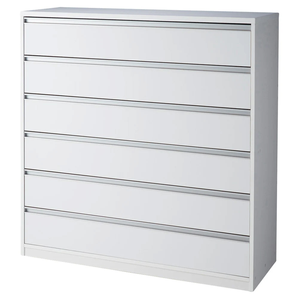 気軽に動かせる隠しキャスター付きワイドクローゼットチェスト 幅120cm・6段高さ124cm 押入れ クローゼット収納 衣類収納 590120