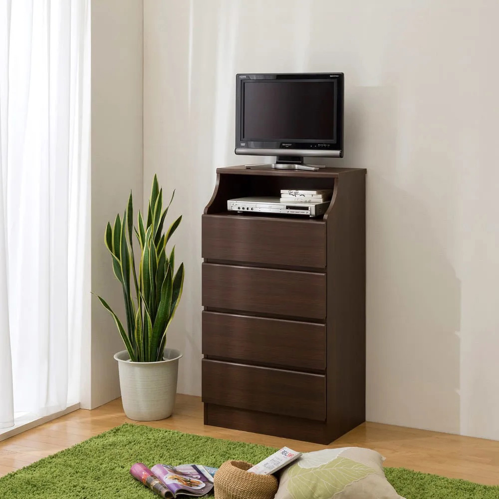 組立も簡単!ぴったりサイズがみつかるチェスト 4段・高さ112cm幅44cm リビング リビング収納 590124