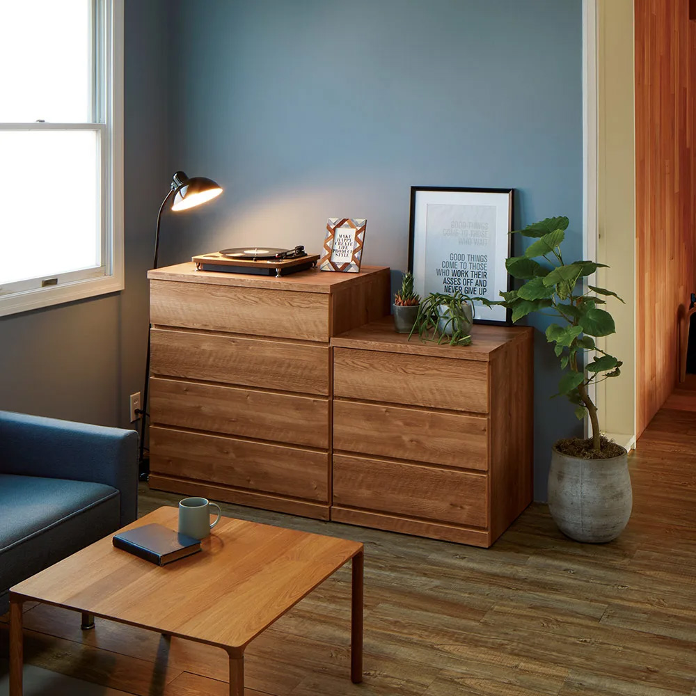 隠しキャスター付きチェスト 4段・高さ86.5cm幅60cm奥行40cm リビング リビング収納 590131