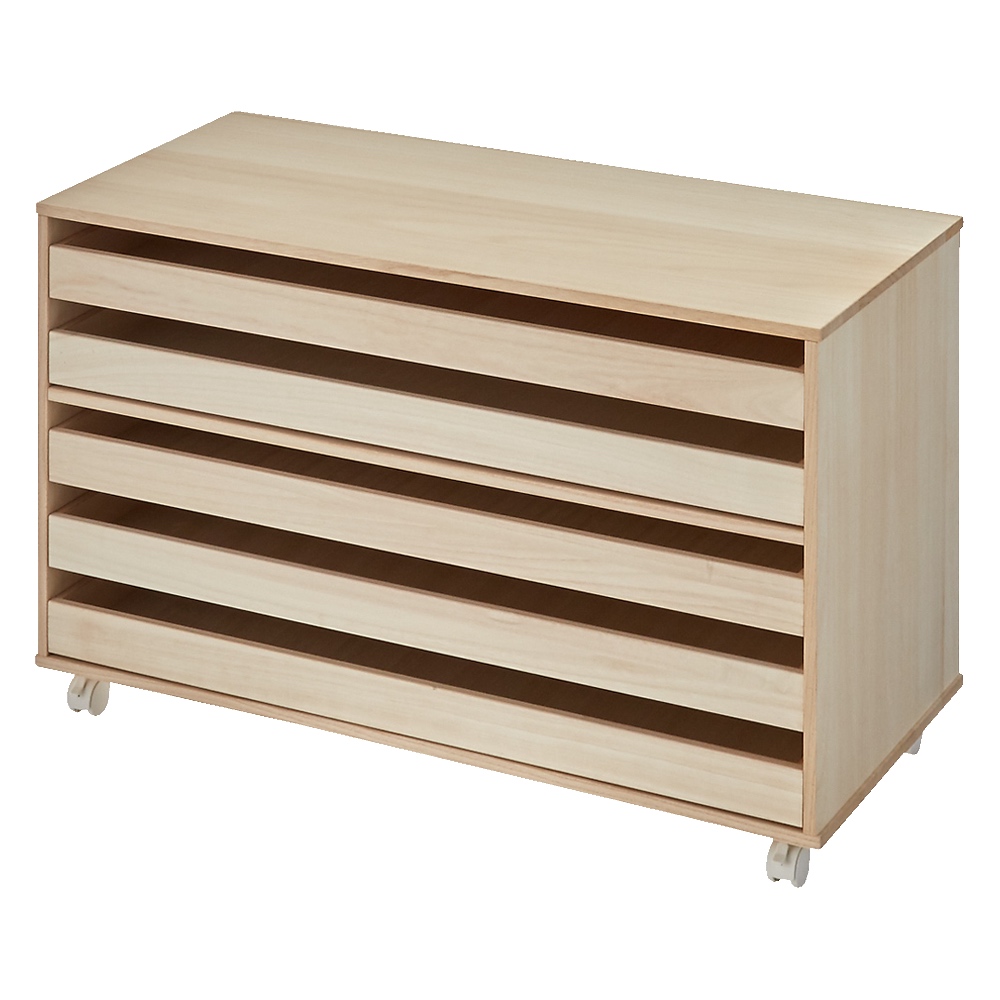 【キャスター付きでどこでも使える】総桐着物収納クローゼットワゴン 盆収納5杯・高さ60.5cm 押入れ クローゼット収納 衣類収納 590221