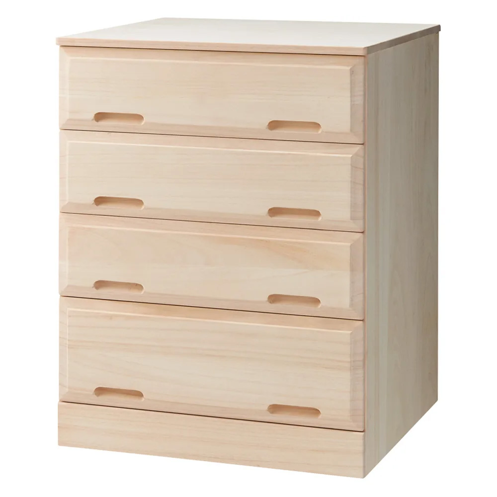 奥行60cm ロング総桐クローゼットチェスト 幅58.5cm・4段(高さ75.5cm) 押入れ クローゼット収納 衣類収納 590228