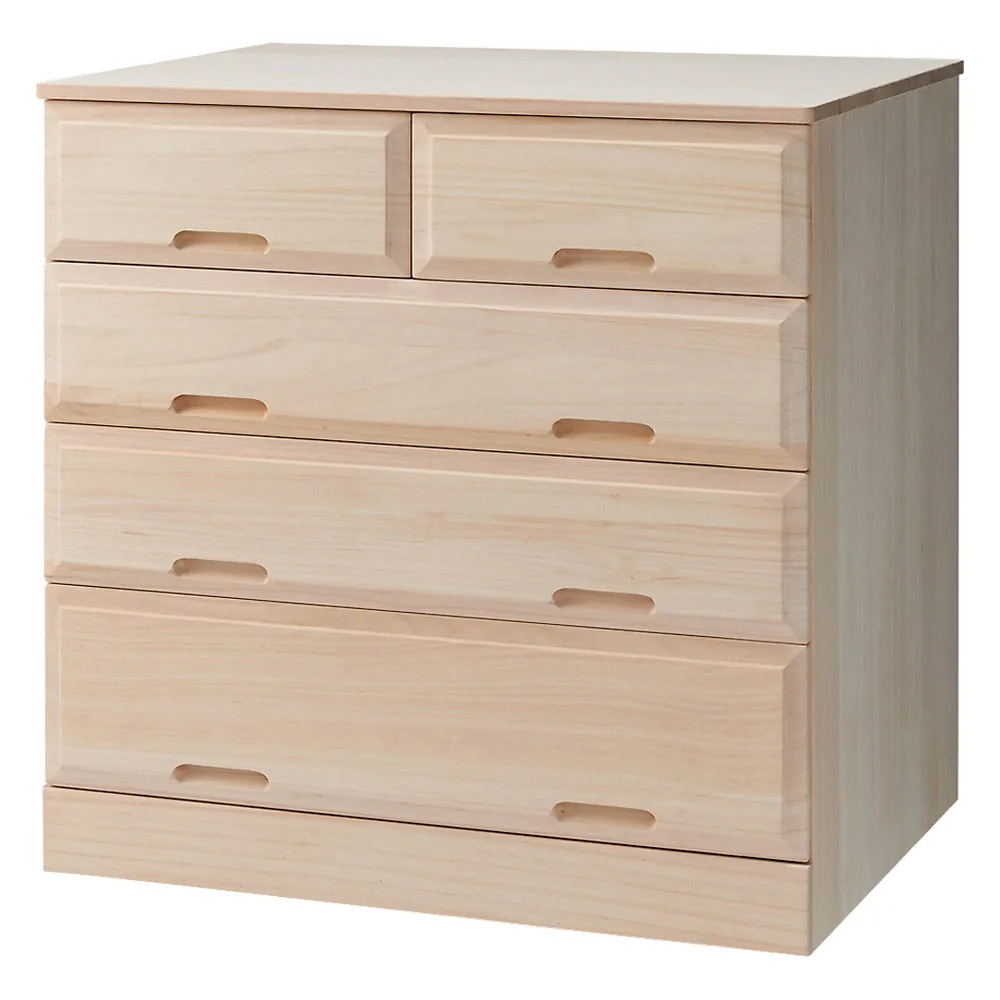 奥行60cm ロング総桐クローゼットチェスト 幅75cm・4段(高さ75.5cm) 押入れ クローゼット収納 衣類収納 590230