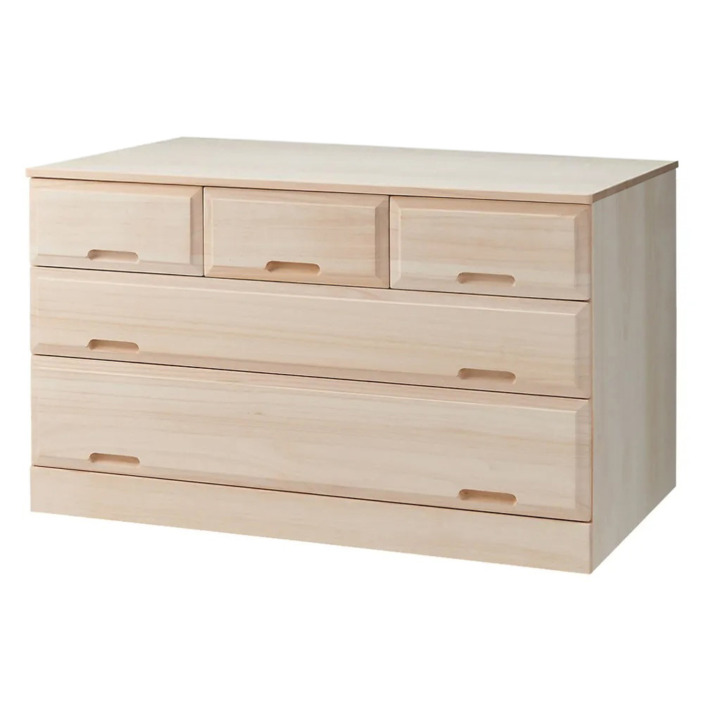 【ローチェスト】奥行60cm ロング総桐クローゼットチェスト 幅100cm・3段(高さ60.5cm) 押入れ クローゼット収納 衣類収納 590232