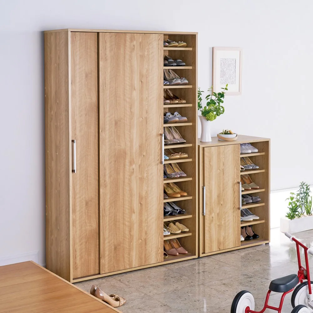 dショッピング |天然木調引き戸シューズボックス ロー（高さ92cm） 幅