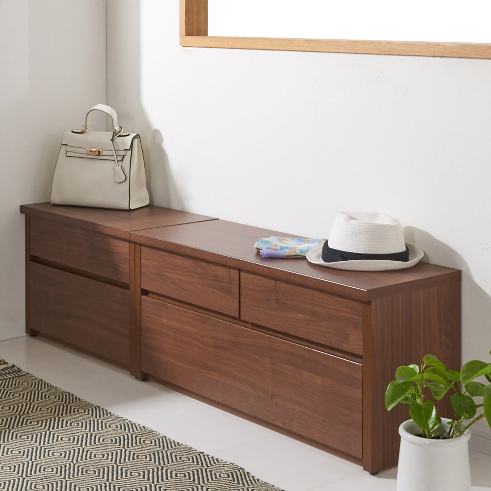 耐荷重100kg!組み立て不要 収納庫付ベンチ 引き出しタイプ・幅60cm奥行41cm 玄関周り雑貨 下駄箱 玄関収納 590322