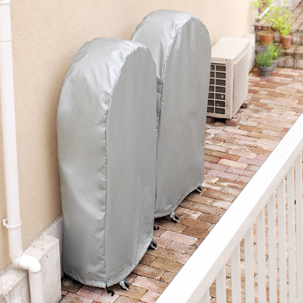 ≪大型車用(幅28cmまで)・カバー付き≫ 薄型タイヤラック2個組 玄関 ガレージ周り 590412