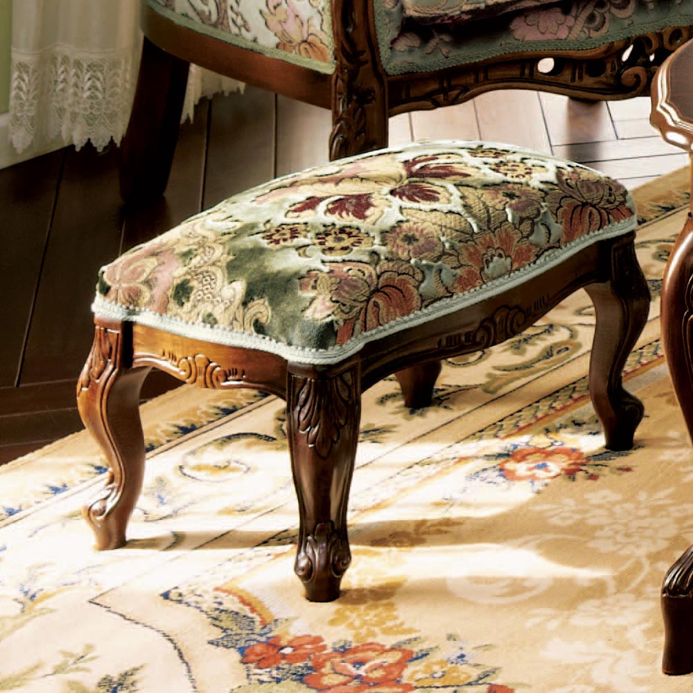 イタリア製 金華山織り張り クラシックフットスツールII（足置きスツール） スツール 丸椅子 椅子 チェア 585370