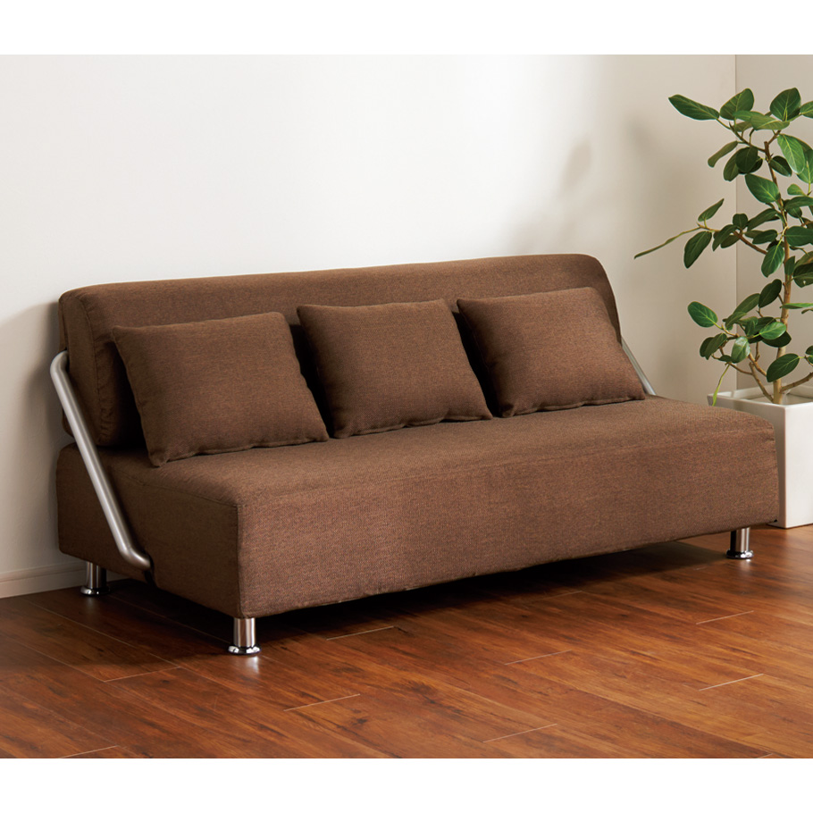 簡単にベットに変身!壁につけたまま使えるソファベッド 幅172cm ファブリックソファ ソファ 585405