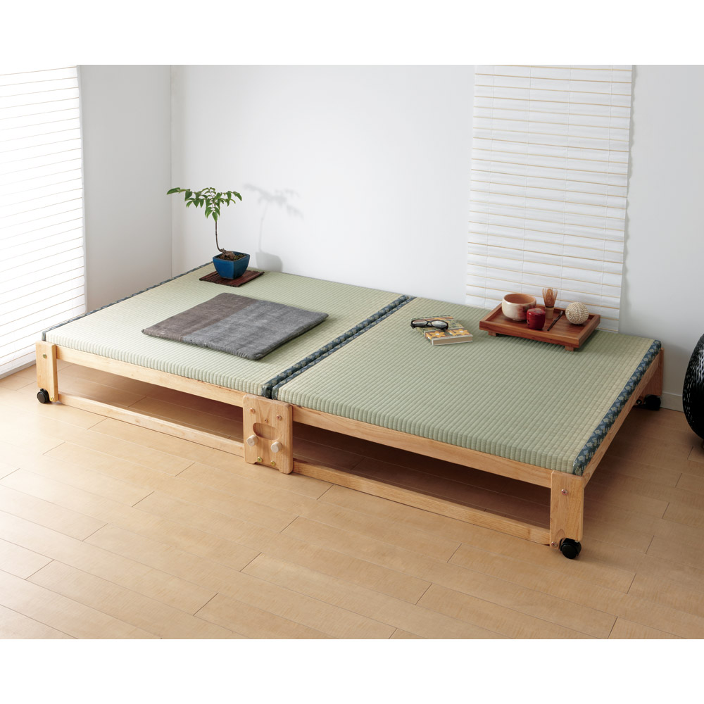 ≪ワイドシングル≫ 畳空間を簡単に演出できる折りたたみベッド（棚なし） 畳ベッド ベッド 585623