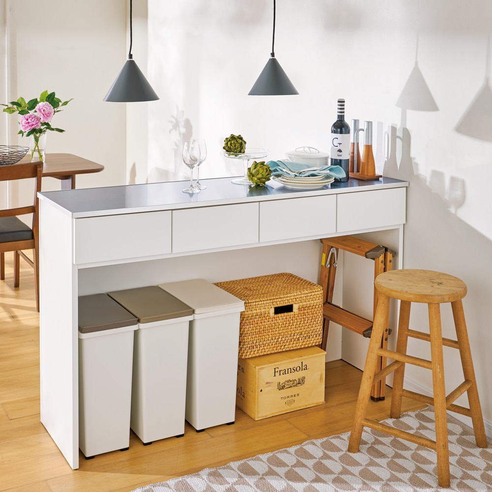 ディノス　ステンレストップ下段オープン 間仕切りカウンター 幅119cm ステンレストップ下段オープン 間仕切りカウンター 幅119cm 通販