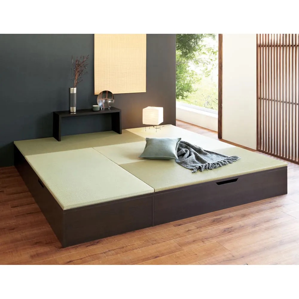 跳ね上げ式収納ユニット畳 お得なセット ヘリ無し4.5畳セット 高さ33cm ユニットシェルフ リビング収納 587971