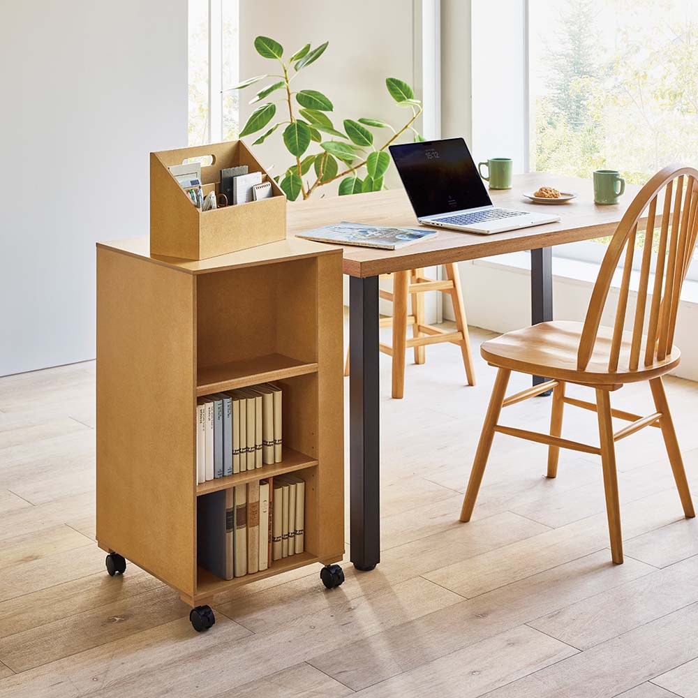 分類収納デスクサイドラック 高さ74cm サイド 脇机 机 588422