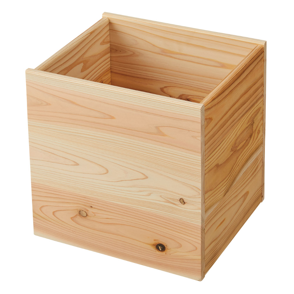 くらしを豊かに彩る国産杉 頑丈ディスプレイラック用 ボックス2個セット 奥行28cm 収納ボックス 小物収納 フリーボックス 588627