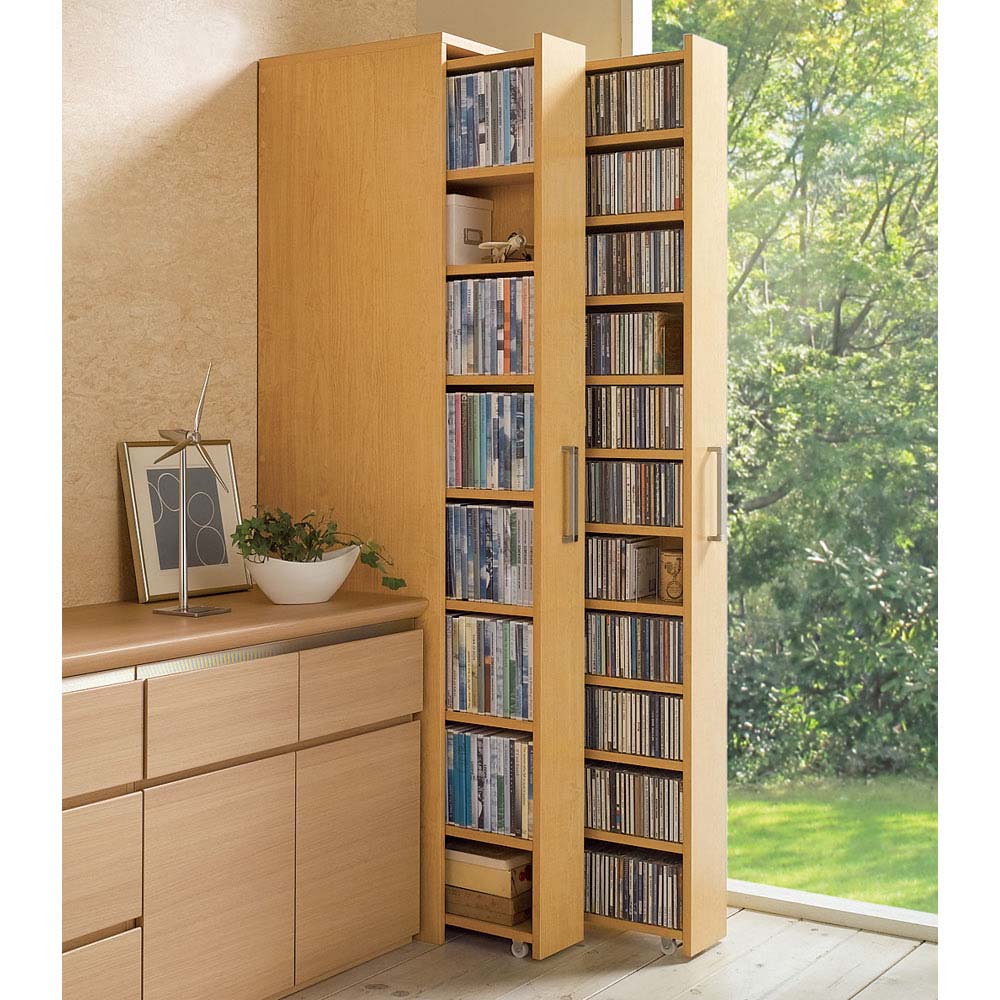 1cmピッチ スライド式すき間収納ワゴン 8段・5段セット (DVD収納&コミック・漫画本+CD収納用) CD DVDラック 本棚 ラック シェルフ 588813