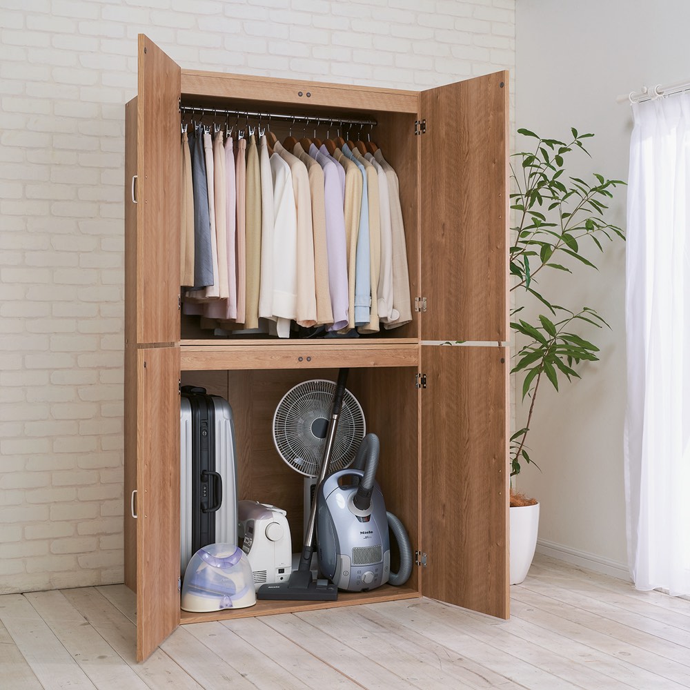 ディノス　洋服タンス　ワードローブ　扉・キャスター付き　匿名配送 ディノス 洋服タンス ワードローブ 扉・キャスター付き 匿名配送