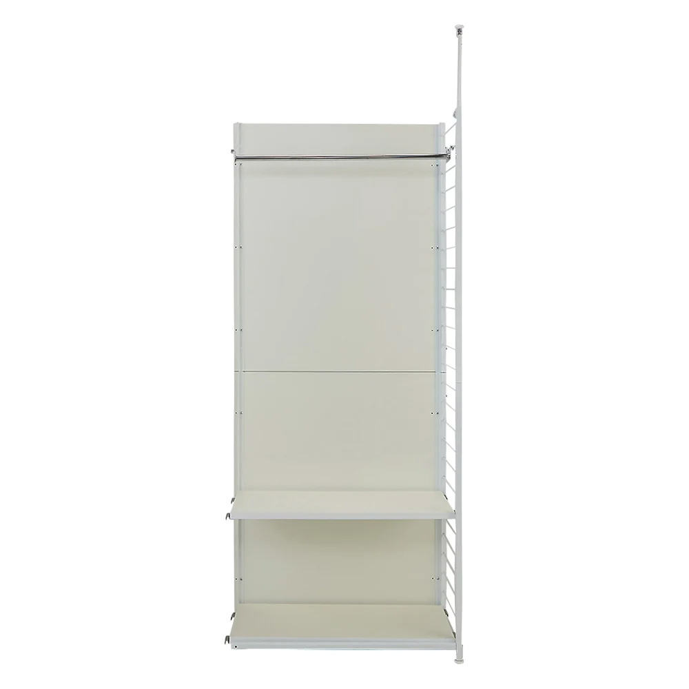 ホワイト間仕切り収納 ハンガー&棚タイプ・連結用 幅88cm パーテーション 間仕切り リビング収納 589745