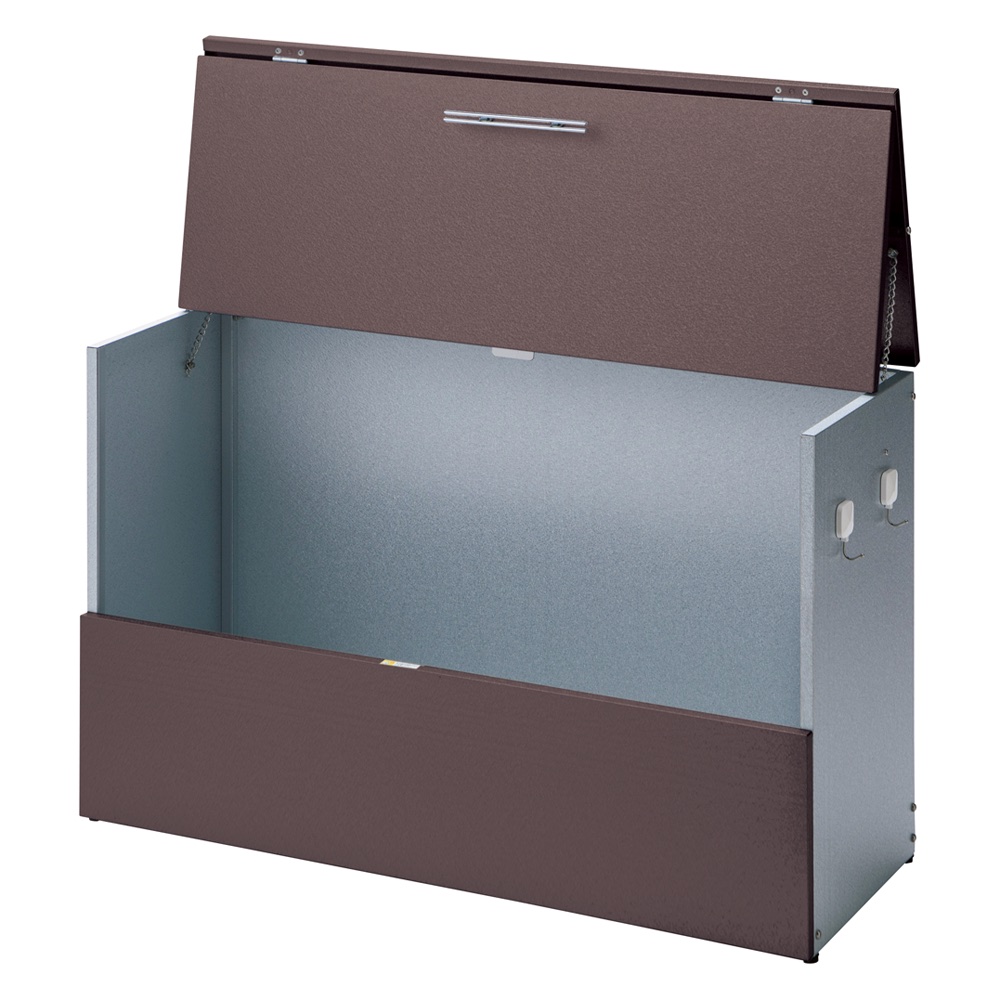 大きく開くガルバ製ゴミ保管庫【スリム】 幅100奥行38cm 保管庫 590418