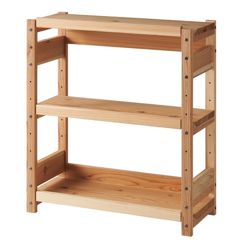 日田杉 天然木頑丈ラック ロータイプ 幅90cm キャビネット リビングボード リビング収納 626302